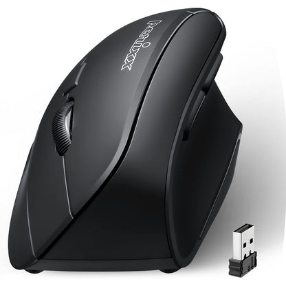 Perixx PERIMICE-715II Wireless Ergonomic Vertical Mouse - 2.4 G - 800/1200/1600 DPI - Right Handed Natural Ergonomic Vertical Design