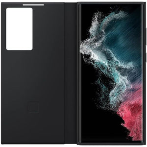 Samsung Galaxy S22 Ultra S-View Flip Cover, Protective Phone Case, Tap Control, Cutting Edge Design, US Version, Black, (EF-ZS908CBEGUS)