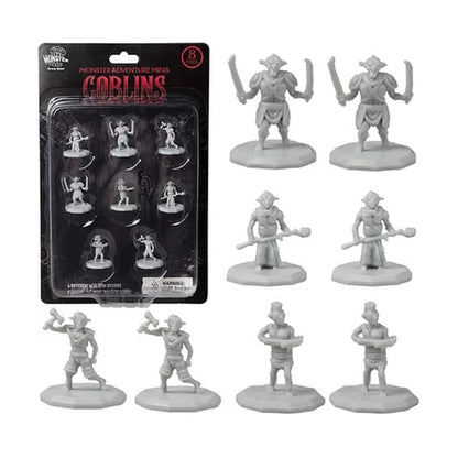 Buy now Fantasy Goblin Mini Figures 8 Unpainted Unique Designs 1" Hex-Sized, Compatible with DND Dungeons Dragons, Pathfinder & Tabletop RPGs Games, Realistic Sculpts for Campaign at indiglob india