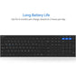 Arteck HB192 Universal Bluetooth Keyboard Multi-Device Stainless Steel Full Size Wireless Keyboard for Windows iOS Android Computer Desktop Laptop Surface Tablet Smartphone Rechargeable Battery