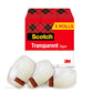 Scotch Transparent Tape, Clear Tape Engineered for Office and Home Use, 1 Inch Core, 3/4 in x 1000 in, 6 Boxes