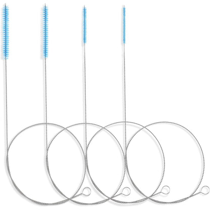 40 Inches Brush Cleaner for Cleaning Straw, Kegerator, Feeding Tube, Siphon Hose, Sunroof Drain, Refrigerator Drain, 4PCS (White)