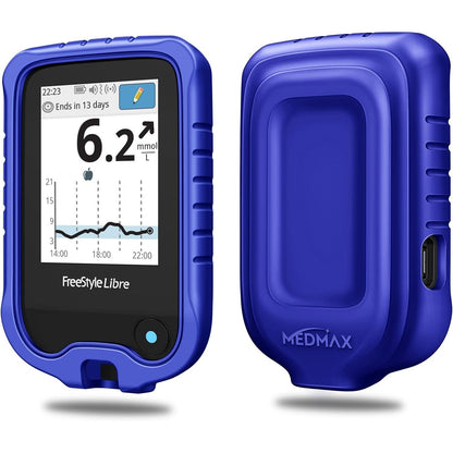 Silicone Case for Freestyle Libre 3 2 / Libre Reader, Lightweight Shockproof Anti Slip Protective Cover Soft Gel Skin with Raised Bezel (Black)