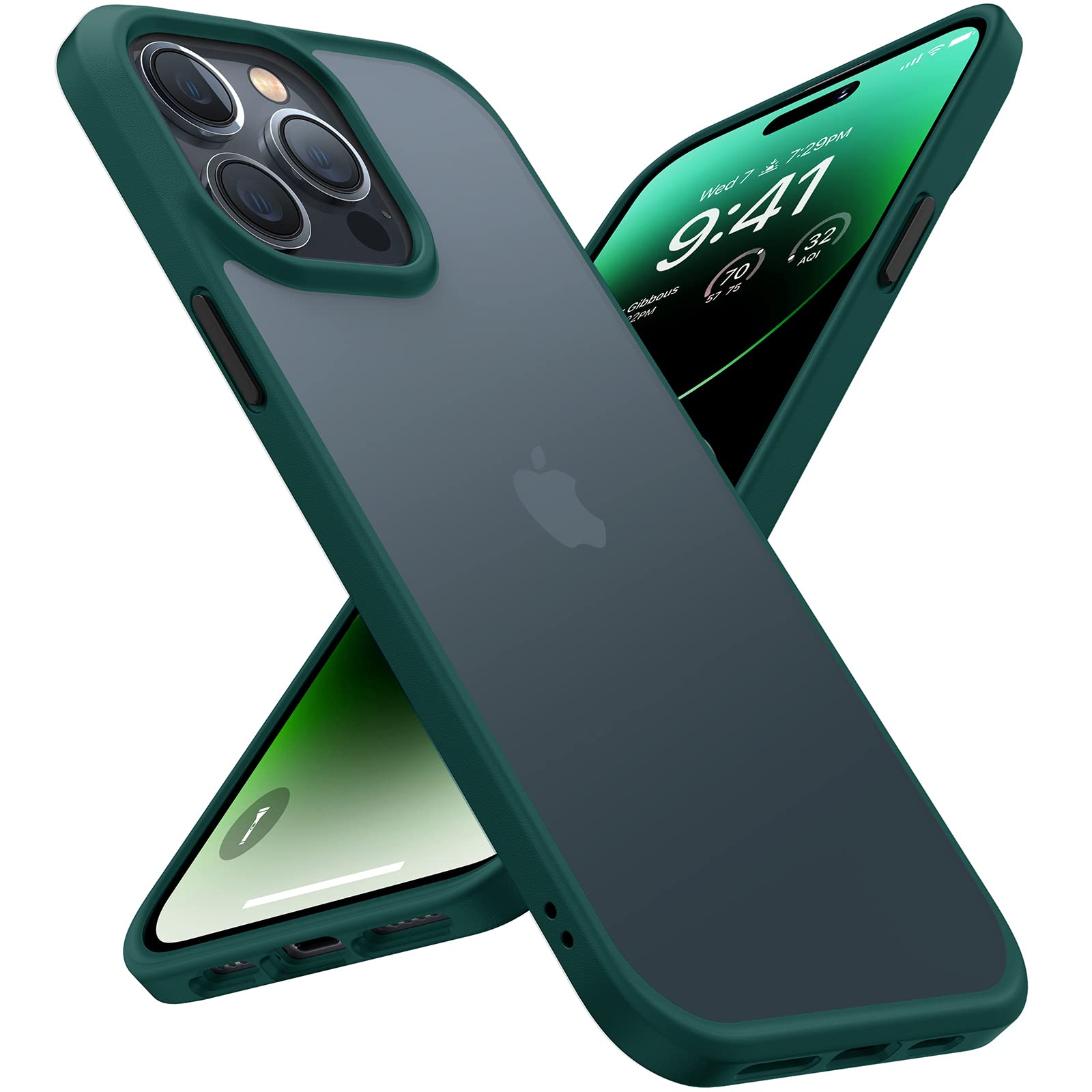 Buy now TORRAS Tough Shockproof for iPhone 13 Pro Case, [Military-Grade Drop Tested] Ultra-Durable Matte Hard PC Back with Soft Silicone Edge Slim Protective for iPhone 13 Pro Phone Case,Translucent Black at indiglob india