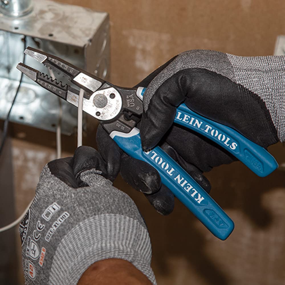 Buy now Klein Tools K12065CR Wire Stripper / Cutter / Crimper Tool, Made in USA, for Cutting, Stripping, Crimping, Twisting (8-18 AWG solid, 10-20 AWG stranded) at indiglob india