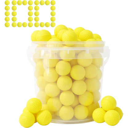 100 Rival Balls Fits for Nerf Rival Guns, 0.87in Yellow Round Ball Bullets with Bucket, Compatible with Nerf Rival Blasters