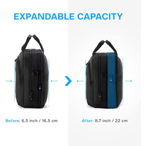 BAGSMART 17.3 Inch Laptop Bag, Expandable Computer Bag Laptop Briefcase Men Women,Laptop Shoulder Bag,Work Bag Business Travel Office, Black