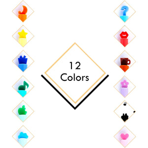 Cute Kawaii Novelty Stamp Highlighter Pen Marker Assorted Love Star Bear Paw Music Cloud Kiss Shape School Kids Student Creative Stationery 12 Color