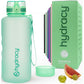 Hydracy Water Bottle with Time Marker -Large BPA Free Water Bottle & No Sweat Sleeve -Leak Proof Gym Bottle with Fruit Infuser Strainer & Times to Drink -Ideal for Fitness Sports & Outdoors