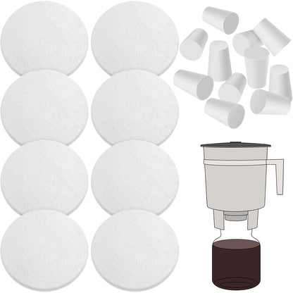 20 Pack Cold Brew Coffee Filters Include 8 Coffee Filter 12 Reusable Replacement Rubber Stoppers Kit for Cold Brew System