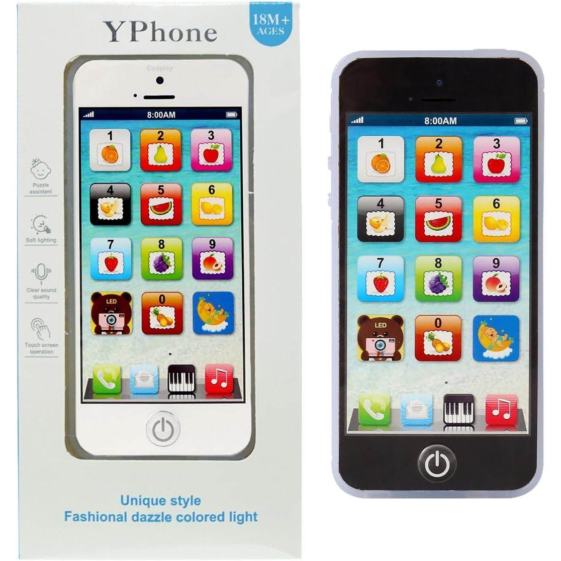 Cooplay Learning Smart Phone Toy Music Lullaby Song Touch Screen Type-C Recharable Cell Phone Mobile Yphone for Toddler Baby - My Store