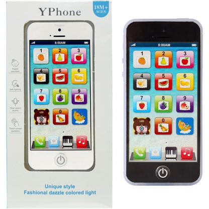 Cooplay Learning Smart Phone Toy Music Lullaby Song Touch Screen Type-C Recharable Cell Phone Mobile Yphone for Toddler Baby