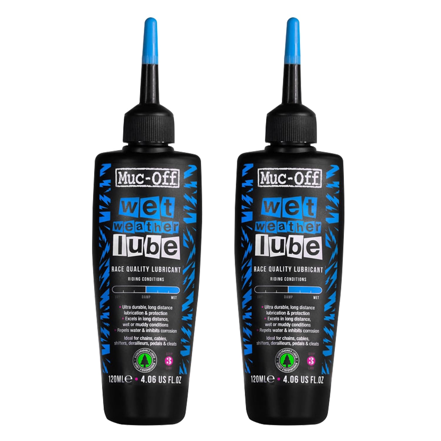 Buy now Muc-Off Chain Wet Lube 120ml | Biodegradable Bicycle Chain Lubricant Wet | Reduces Friction & Extends Chain Life | Wax-Based Formula Repels Water | Suitable for MTB & Road Bikes 120mL (Pack of 02) at indiglob india