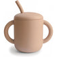 mushie 100% Silicone Training Cup & Straw for Toddlers | 6 Months+ (Shifting Sand)