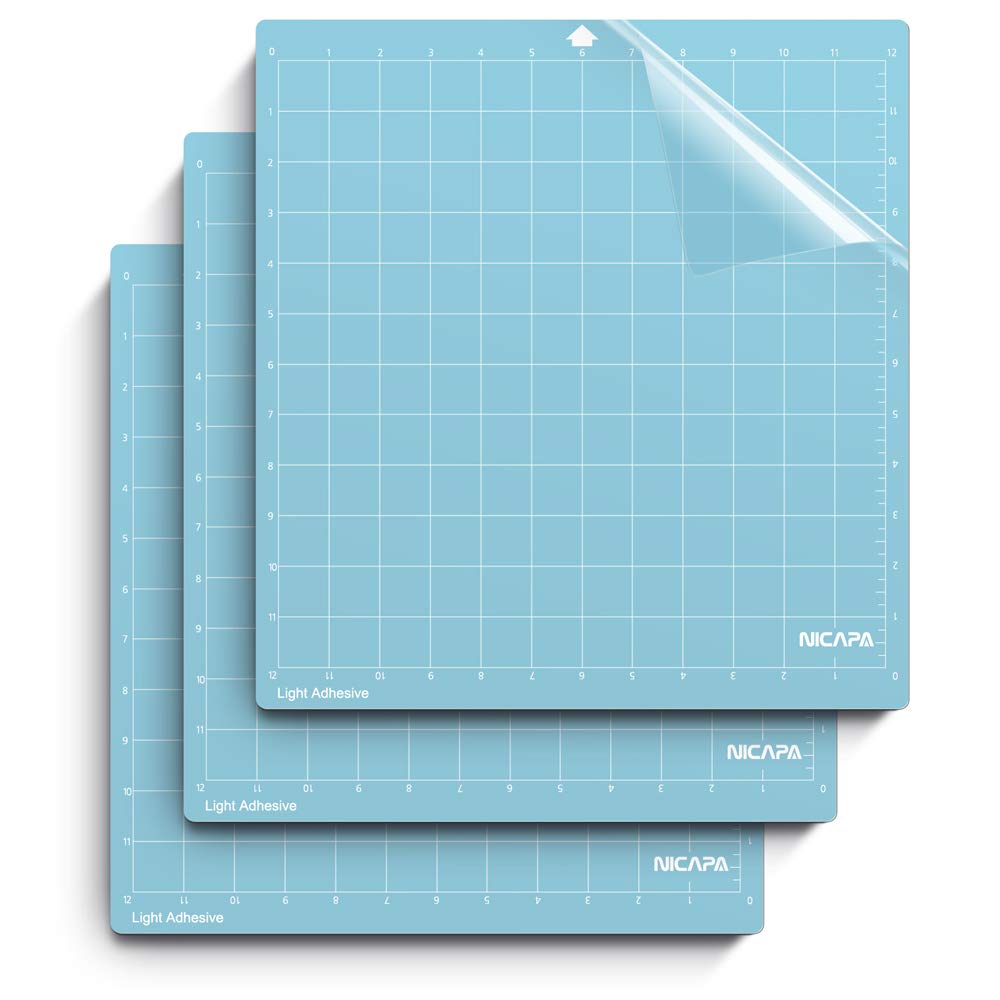 Buy now Nicapa StandardGrip Cutting Mat for Silhouette Cameo 4/3/2/1 (12x12 inch,3 pack) Standard Adhesive Sticky Quilting Cut Pads Replacement Accessories for Silhouette Cameo bule for Silhouette 12*12 3pack LightGrip at indiglob india