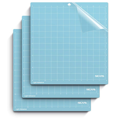 Buy now Nicapa StandardGrip Cutting Mat for Silhouette Cameo 4/3/2/1 (12x12 inch,3 pack) Standard Adhesive Sticky Quilting Cut Pads Replacement Accessories for Silhouette Cameo bule for Silhouette 12*12 3pack LightGrip at indiglob india