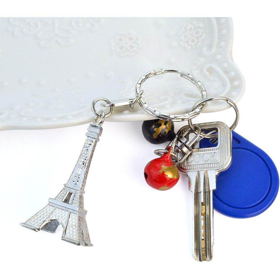 baotongle 15pcs Eiffel Tower Keyring, Paris Eiffel Tower Keychains 3-D Key Ring French Souvenirs Retro Adornment Cute Lovely Decorative Metal Craft Art Statue Model for Table Decor Gifts Silver - My Store