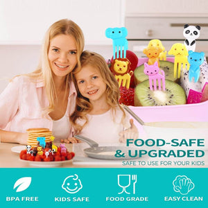 156PCS Animal Food Picks for Kids Bento Box Accessories, FATLODA Fun Kid Food Picks, Cute Fruit Toothpicks for Kids Lunch Accessories, Reusable Lunchbox Pick for Kid Toddler - My Store