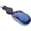 Verbatim Wired Optical Computer Mini USB-A Mouse - Plug & Play Corded Small Travel Mouse with Retractable Cable – Black 98113 - BLUE