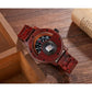 Men's Handmade Wooden Watches Mens Lightweight Analog Quartz Wood Mens Wrist Watch with Compass