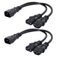 chenyang IEC 320 C14 Male 1 to 2 C13 Female Y Splitter Power Extension Cable Adapter 10A 250V for Monitor/Computer/PDU Chassis/Printer