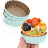 4 Pcs 3.6 Inch Mini Tart Pan Depth 1 Inch with Removable Bottom NonStick Tin - Green - Green-4Pcs