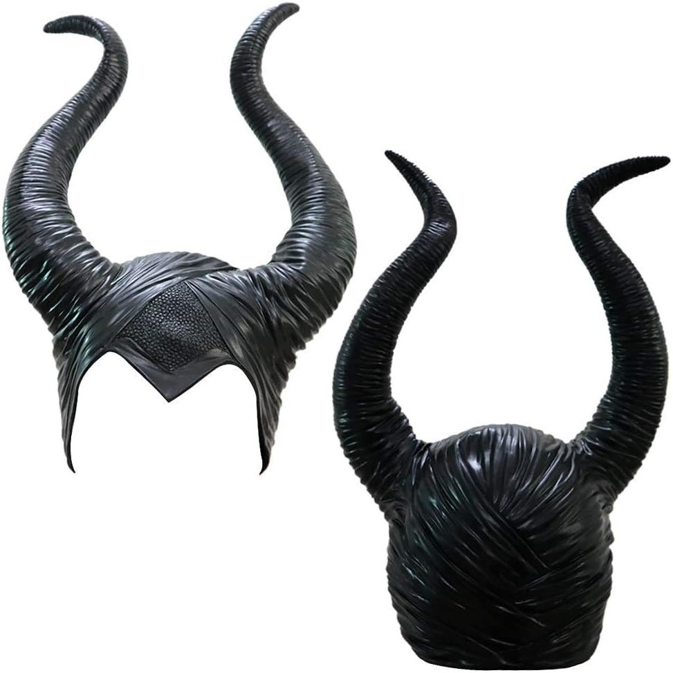 Buy now Uranshin Halloween Maleficent Horns Maleficent Costume, Black Long Women Horns Queen Hat, Deluxe Magic Witch Headpiece Headdress for Women Adults at indiglob india