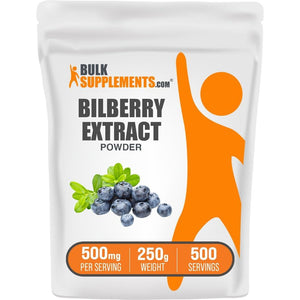 BulkSupplements.com Bilberry Extract Powder - Bilberry Extract Supplement, Herbal Supplement - Vegan & Glulten Free, 500mg per Serving, 250g (8.8 oz) (Pack of 1)