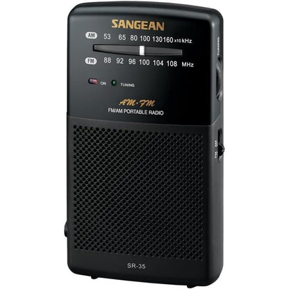 Sangean SR-35 AM/FM Analog Pocket Radio with Built-in Speaker, Black
