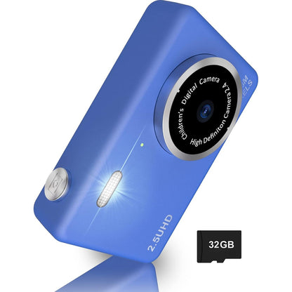 Digital Camera,48MP Kids Camera FHD 1080P,Vlogging Camera,Rechargeable Mini Camera with 32GB Card,Compact Portable Mini Rechargeable Camera Gifts for Students Teens Girls Boys-Deep Blue