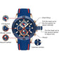 MF MINI FOCUS Men Watch, Chronograph Waterproof Sport Analog Quartz Watches Blue Silicon Strap Fashion Wristwatch for Men