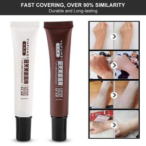 Tattoo Concealer, Skin Scar Concealer Cream for Tattoo Cover Up, Vitiligo Spots Birthmarks Hiding, Makeup Set for Age Spots & Cover Bruises with Waterproof Design