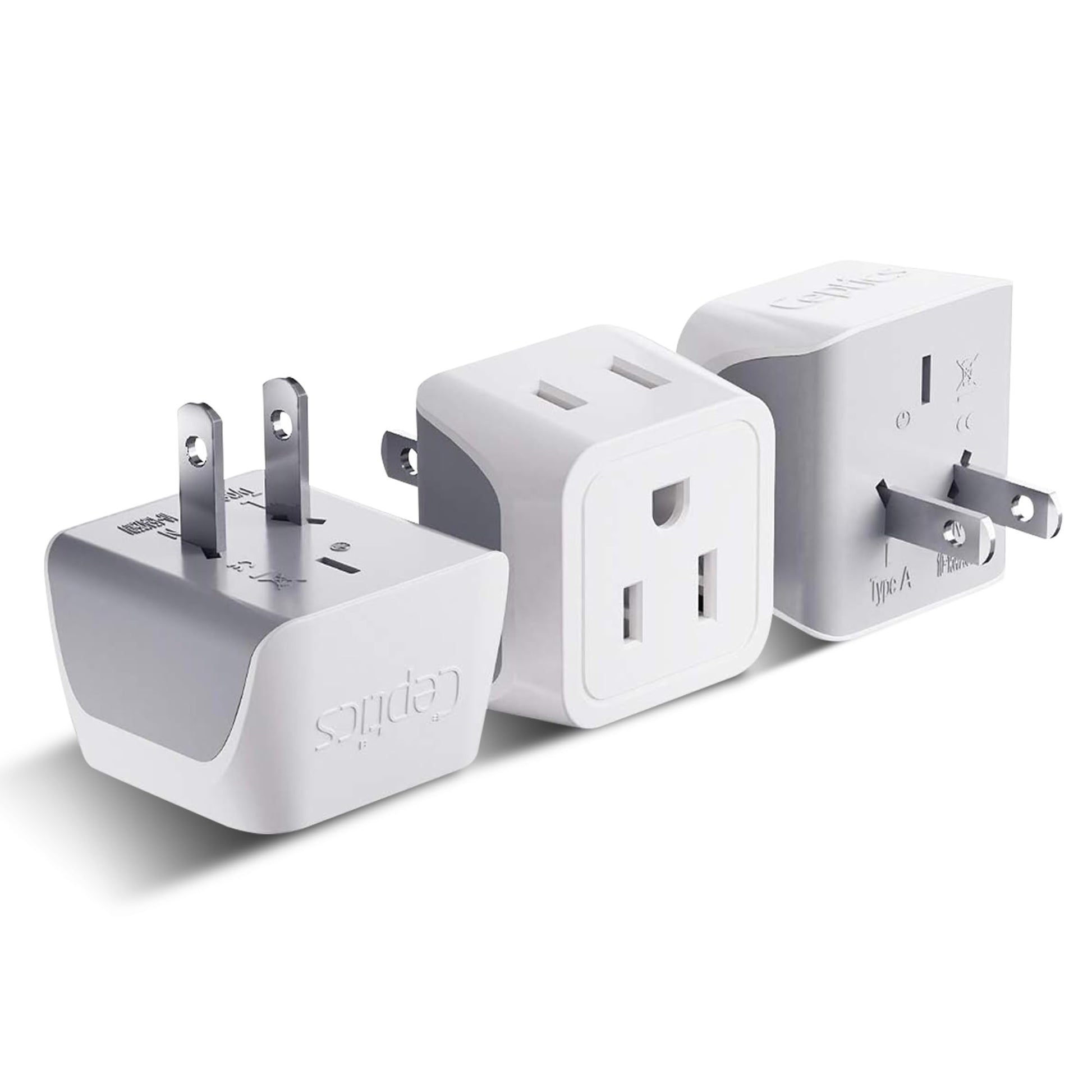 Buy now Ceptics Schuko Germany, France Plug Adapter, Dual Input - Ultra Compact Light Weight - Usa to Russia, South Korea Travel Adaptor Plug - Type E/F (3 Pack) Type A - Japan, Philippines 3 Pack at indiglob india