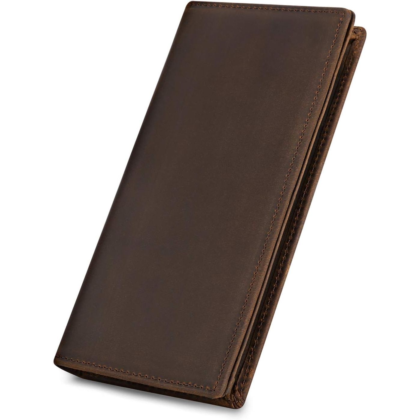Kattee Men's Vintage Genuine Leather Long Wallet for Checkbook Credit Cards