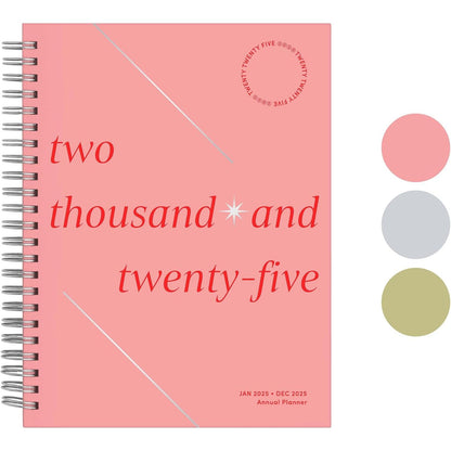 Rileys 2025 Weekly Planner - Annual Weekly & Monthly Agenda Planner, Jan - Dec 2025, Flexible Cover, Notes Pages, Twin-Wire Binding (8 x 6-Inches, Midnight Blue)