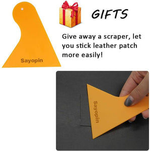 Leather Repair Patch Kits for Car Seats Couches and Elbow 3 Pieces Self-Adhesive Patch for Leather and Vinyl Repair, 8× 11inch Leather Sofa Repair Kits(Beige)