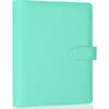 Antner A5 Binder 6 Ring Refillable Notebook Planner Cover for A5 Planner Inserts & Refill Paper, PU Leather Loose Leaf Personal Organizer Photocard Holder Budget Binder with Magnetic Buckle, Black - Light Green