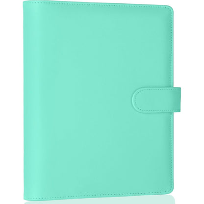 Antner A5 Binder 6 Ring Refillable Notebook Planner Cover for A5 Refill Paper, PU Leather Small Binder Budget Planner Photocard Holder Loose Leaf Personal Organizer with Magnetic Buckle, Brown