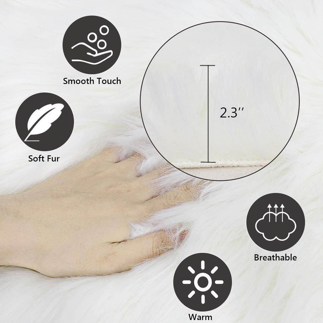 12’’ Small Faux Fur Sheepskin Cushion Soft Plush Area Rug, White Photo Background for Small Product Desktop Photography, Jewelry, Watches, Cosmetics, Ornament, Nail Art, Display and Decor (Square) - My Store