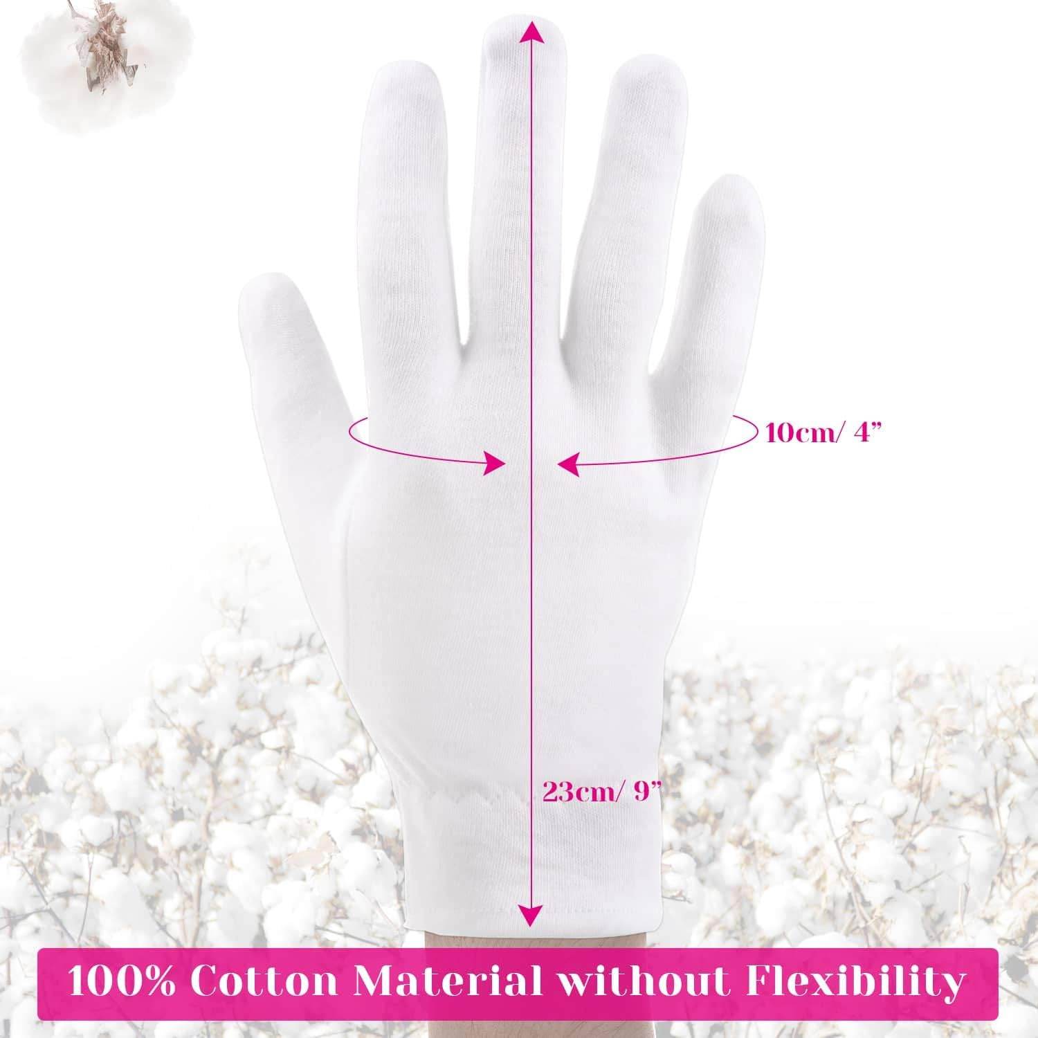 100 Percent Cotton Gloves for Dry Hands Eczema, Selizo 10 Pairs White Cotton Gloves for Women Dry Hands Moisturizing Cosmetic Sensitive Irritated Skin Spa - My Store