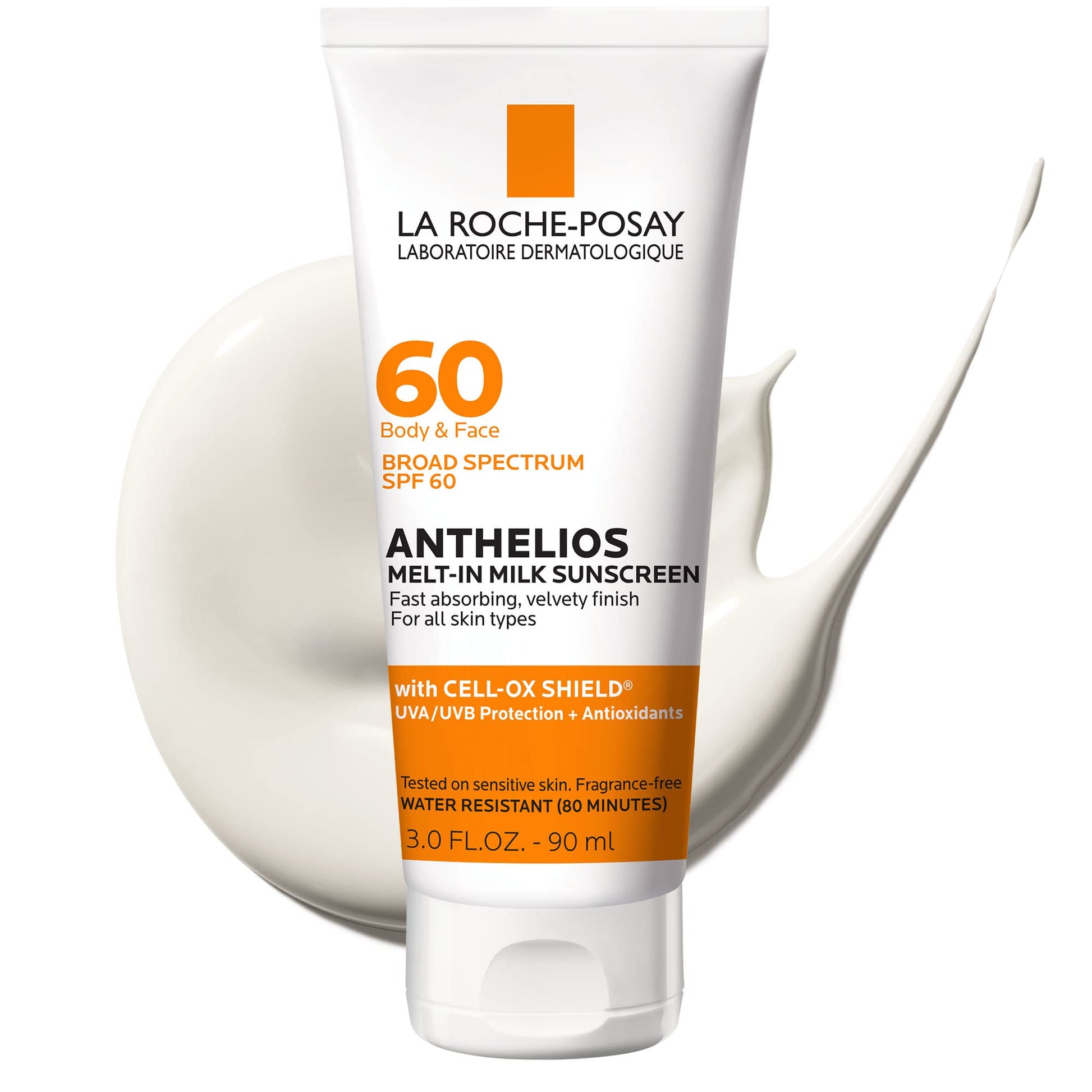 Buy now La Roche-Posay Anthelios Melt-In Milk Sunscreen SPF 60, Sunscreen For Body & Face, Broad Spectrum SPF + Antioxidants, Oil Free, Lightweight & Fast Absorbing, Oxybenzone Free 3 Fl Oz (Pack of 1) at indiglob india
