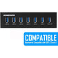 Kingwin Front Panel USB 3.0 Hub 7 Port & One Fast Charging USB 2.1A Charging Port