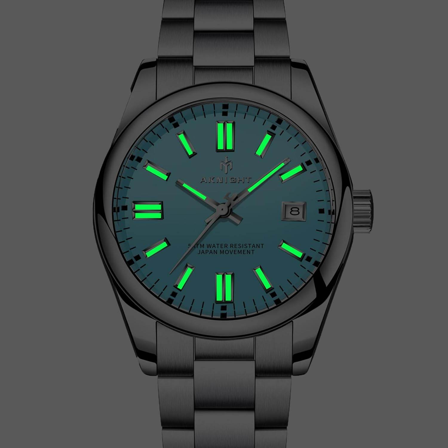 BENYAR AKNIGHT Watch for Men, Waterproof Stainless Steel Quartz Movement Watches, Fashion Analog Chronograph Men's Wrist Watch, Blue - My Store