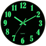 Buy now JoFomp Glow in The Dark Clock, 12 Inch Modern Silent Non Ticking Wall Clocks Battery Operated, Night Light Wall Clock for Living Room Decor, Wall Clock Decorative for Kitchen Bedroom (Green) Black 8 INCH at indiglob india