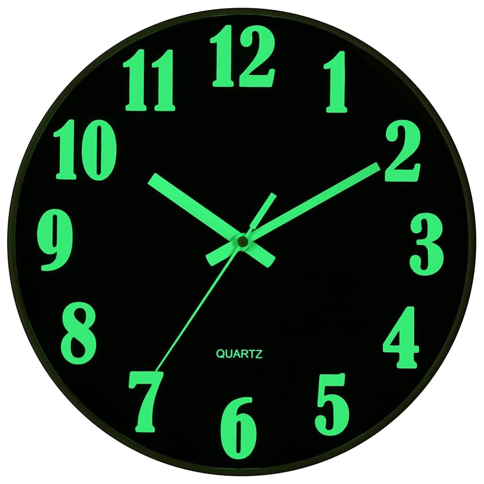 Buy now JoFomp Glow in The Dark Clock, 12 Inch Modern Silent Non Ticking Wall Clocks Battery Operated, Night Light Wall Clock for Living Room Decor, Wall Clock Decorative for Kitchen Bedroom (Green) Black 8 INCH at indiglob india