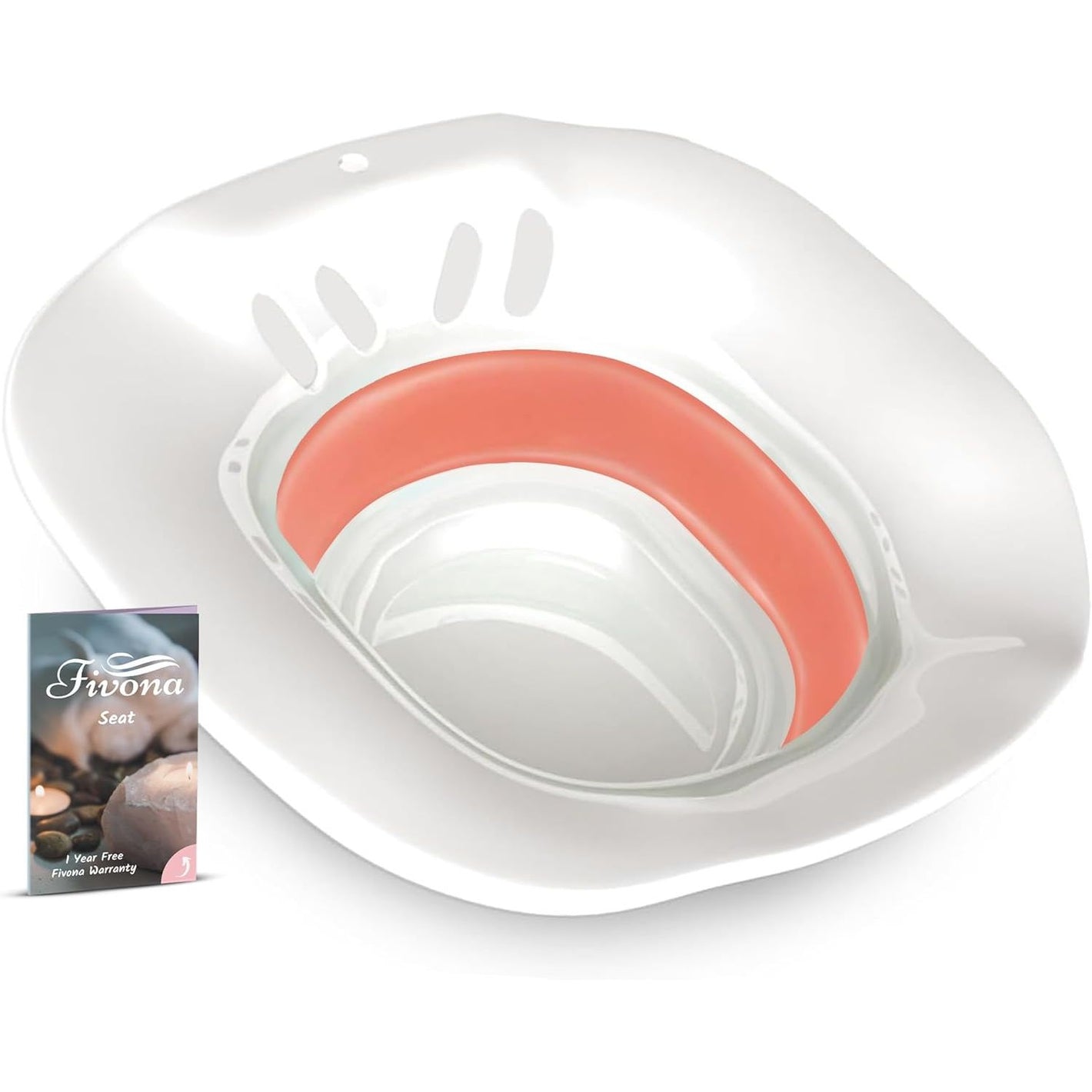 Fivona Sitz Bath for Toilet Seat Postpartum and Hemorrhoids Care - Yoni Steam Seat - Foldable Basin for Epsom Salt Soak - Portable Bidet BPA Free Temperature Resistant - Universal Fit - Pink