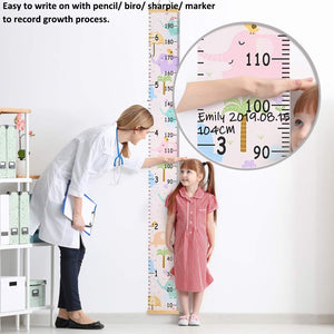 Beinou Baby Growth Chart for Wall Height Chart for Kids Wood Frame Measure Ruler 7.9in x 79in Canvas Hanging Height Measurement for Wall Decor