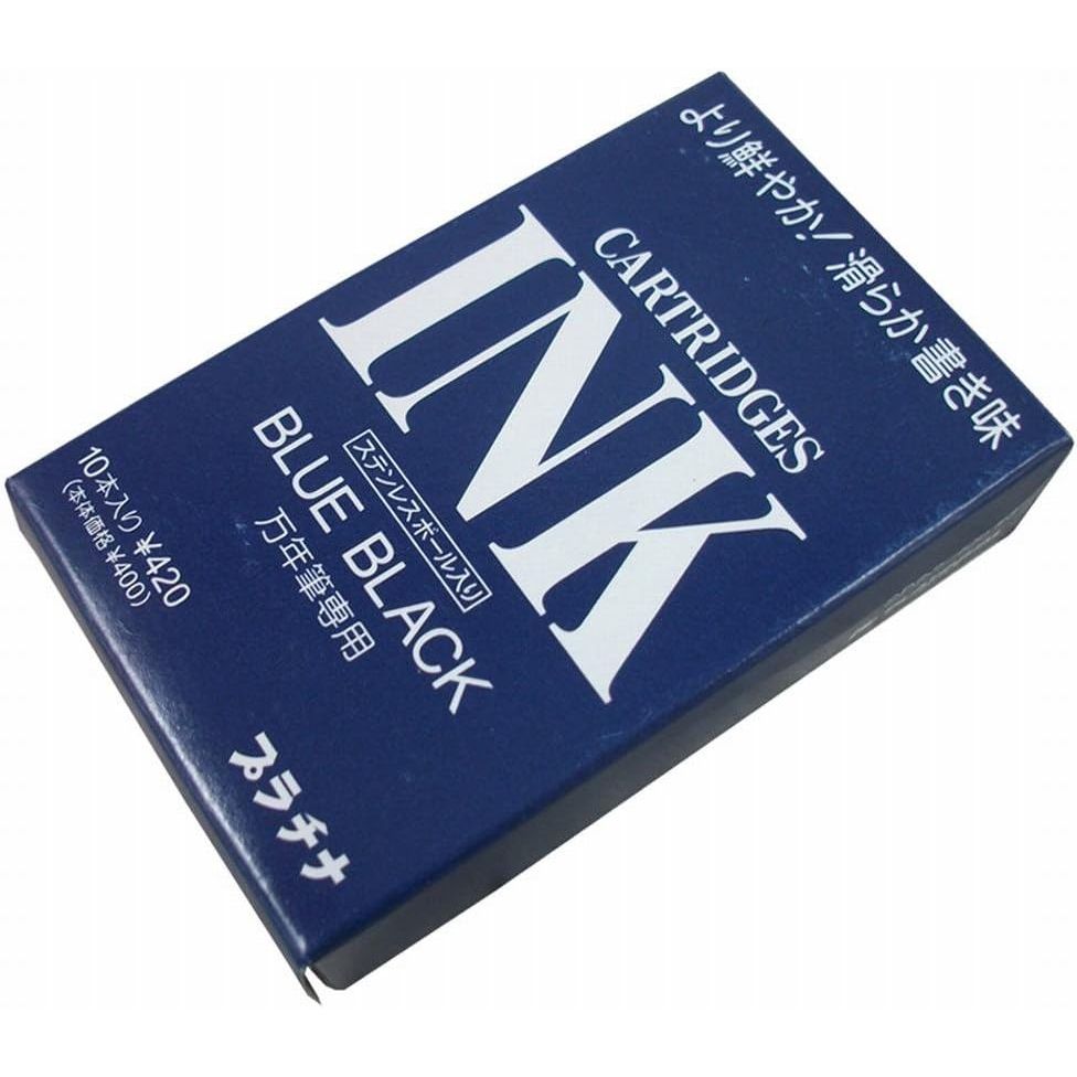 Platinum Fountain Pen Dye-based Ink Cartridge - Blue Black - Pack of 10