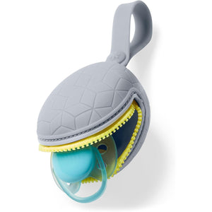 Skip Hop Baby Silicone Pacifier Holder Case with Easy-Access Opening and Strap, Fits 2 Pacifiers, Oat