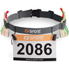 RJ-Sport Race Number Belt - Triathlon Race Belt Bib Holder with 6 Energy Gel Loops for Triathalon, Marathon, Running and Cycling - 05 Gray